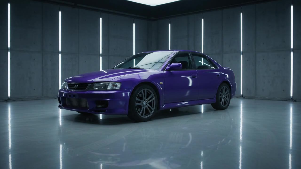 Sports sedan in Electric violet